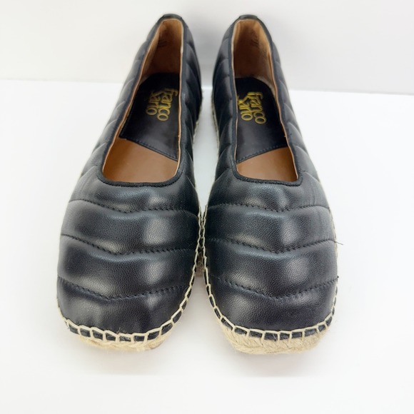 Franco Sarto Shoes - Franco Sarto Black Quilted Espadrille Flats Women's Size 7.5 M Leather Slip On